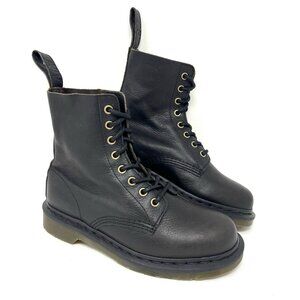 Dr Doc Martens Women’s 1460 Pascal Harvest Combat Boot Sz 7 Black Leather NWOB